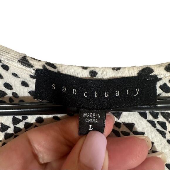 Sanctuary White Multicolor V-Neck Long Sleeve Boho Blouse Women Sz L - Picture 7 of 8